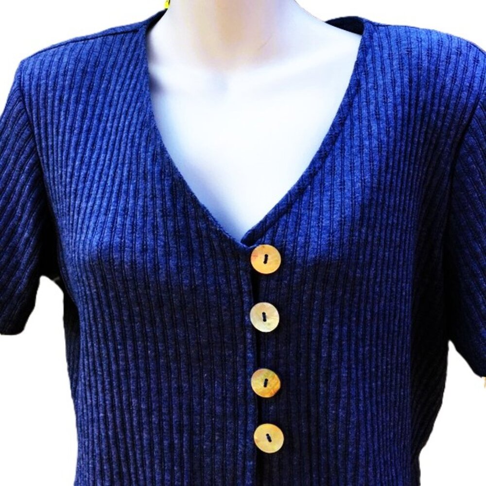 Rabbits Rabbits Rabbits Designs Navy Blue Crop Top - Picture 2 of 6